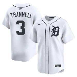 Men's The Tigs Stitched #3 Alan Trammell White Jersey 822861-428