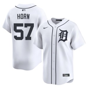 Men White #57 Replica Bailey Horn Detroit Tigs Jerseys 370147-795