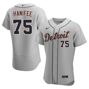 Men #75 Limited Detroit Tiges Brenan Hanifee Gray Jerseys 152475-551