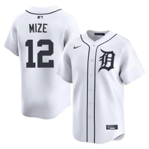 Men's D Tiges Replica Casey Mize #12 White Jersey 991730-367