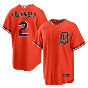 Mens Stitched Gritty Tigs Charlie Gehringer Orange #2 Jerseys 399599-872