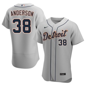 Mens Gray Detroits Authentic #38 Drew Anderson Jersey 193934-531