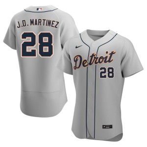 Men's J.D. Martinez Official The D Gray #28 Jerseys 529508-948