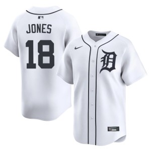 Mens Jahmai Jones DET Tigers White Popular #18 Jersey 870289-730