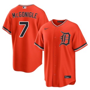 Men Detroit Tigs #7 Kevin McGonigle Authentic Orange Jerseys 847178-470
