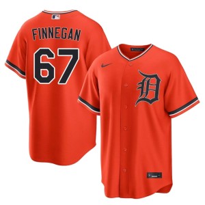 Men Authentic Kyle Finnegan Orange D Tigers #67 Jerseys 338713-885