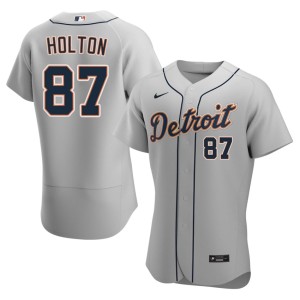 Men Gray #87 Tigers Stitched Tyler Holton Jerseys 191665-756