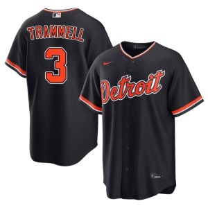 Men Detroits #3 Stitched Alan Trammell Navy Jersey 281494-561