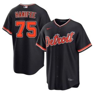 Men's Game Brenan Hanifee #75 Navy Detroits Jerseys 258611-953