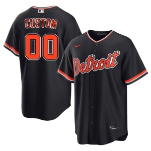 Mens #00 Detroit Tigs Custom Navy Popular Jerseys 218540-220
