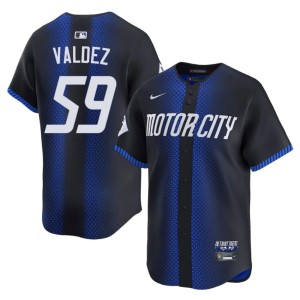 Mens Blue #59 City Connect The Motor City Kitties Official Framber Valdez Jersey 525001-164