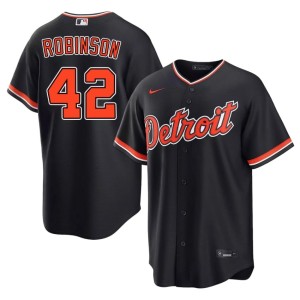 Men #42 Navy Gritty Tigs Jackie Robinson Limited Jerseys 452000-173