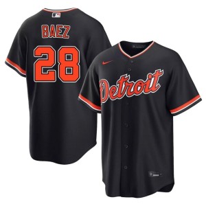 Men Official Navy Javier Baez #28 The D Jerseys 435365-273