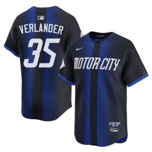 Men Justin Verlander #35 Limited Detroit Tiges City Connect Blue Jerseys 271102-817