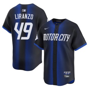 Men's New Detroit Tiges #49 Thayron Liranzo City Connect Blue Jersey 150125-215