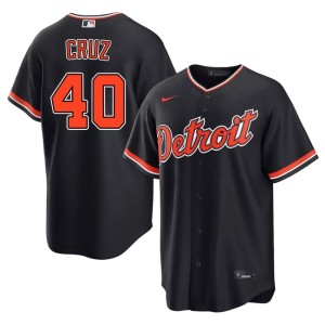 Men's Trei Cruz Detroit Tigs Navy MLB #40 Jerseys 331560-852