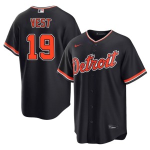 Men's #19 Will Vest Detroit Tigers Game Navy Jersey 815810-273