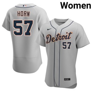 Women The D Authentic Gray #57 Bailey Horn Jersey 939784-569