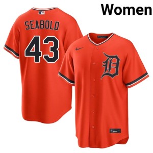 Women's D Tigers Embroidery #43 Orange Connor Seabold Jerseys 783562-890