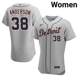 Women Gritty Tigs Popular Drew Anderson Gray #38 Jersey 677801-761