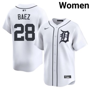 Women's #28 DET Tigers Javier Baez Authentic White Jersey 573553-107