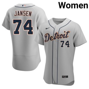 Women Gray #74 Kenley Jansen Authentic D Bengals Jerseys 755973-985