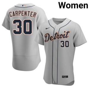 Women Gray The Tiges Embroidery #30 Kerry Carpenter Jerseys 549612-541