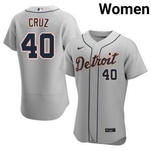 Women Trei Cruz The Tigs New #40 Gray Jerseys 181617-523