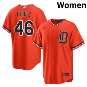 Womens Orange Detroits #46 Limited Wenceel Perez Jerseys 933041-651