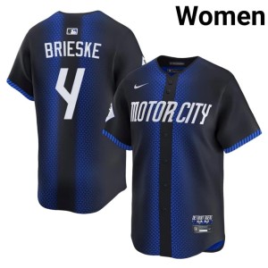 Womens #4 Beau Brieske The Tigs Blue Stitched City Connect Jerseys 167641-368