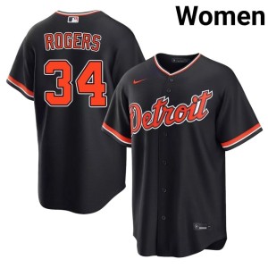 Women Jake Rogers #34 D Tigers Navy Game Jerseys 217990-966