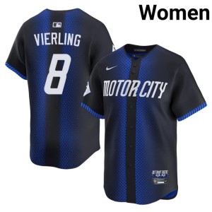 Womens Blue City Connect Matt Vierling Tigers Player #8 Jersey 349034-270
