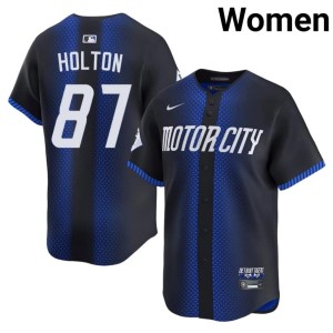 Women Gritty Tigs #87 Tyler Holton City Connect Blue Stitched Jersey 947715-856