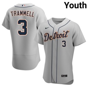 Youth MLB Gray #3 Detroit Tiges Alan Trammell Jersey 984701-202