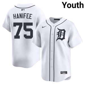Youth White 2026 Brenan Hanifee #75 Detroit Tigers Jerseys 573896-353
