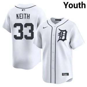 Youth Detroits Embroidery Colt Keith #33 White Jersey 729097-131