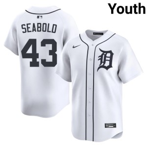Youth Connor Seabold White #43 2026-27 Detroit Tiges Jersey 440063-856