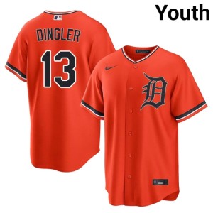 Youth Detroits Orange #13 2026 Dillon Dingler Jersey 743782-413