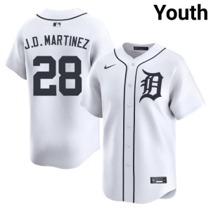 Youth 2026 The Tiges White #28 J.D. Martinez Jerseys 314057-782