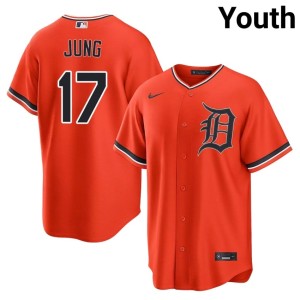 Youth #17 Jace Jung Detroits Orange MLB Jersey 501765-980