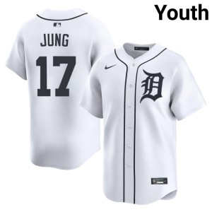 Youth Detroit Tigers Jace Jung Stitched White #17 Jersey 334651-181