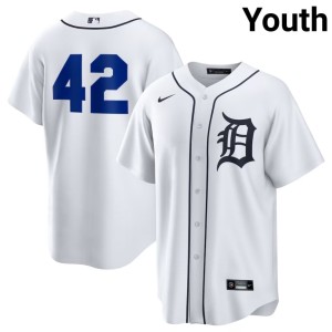 Youth Jackie Robinson Day Detroit Bengals #42 Player White Jersey 186958-951