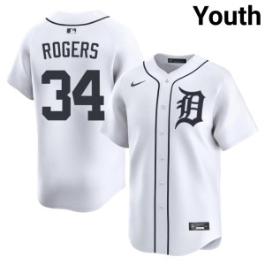 Youth White Detroit Bengals Popular Jake Rogers #34 Jersey 720914-145