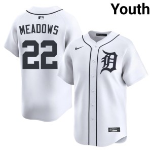 Youth White Embroidery Parker Meadows The Tigs #22 Jerseys 214317-713