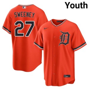 Youth Authentic Trey Sweeney Detroit Tiges #27 Orange Jerseys 402372-907