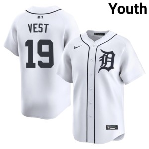 Youth White The Motor City Kitties 2026 #19 Will Vest Jersey 596152-958
