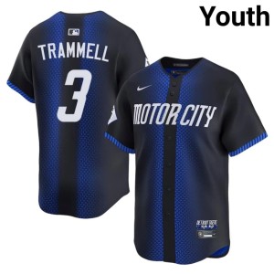 Youth City Connect Alan Trammell Blue #3 Detroits Limited Jerseys 578718-137