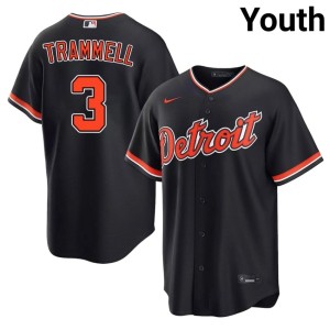 Youth Navy MLB #3 Alan Trammell Detroits Jersey 880962-998