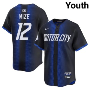 Youth Blue Stitched City Connect Detroits #12 Casey Mize Jerseys 828272-955