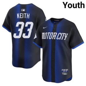 Youth Player Blue City Connect Tigers #33 Colt Keith Jersey 751737-793